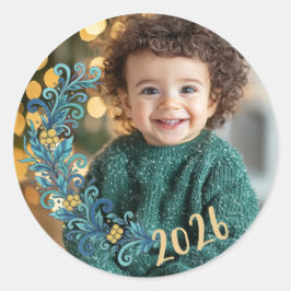 Adesivo Festivo Verde Datado Foto Natal