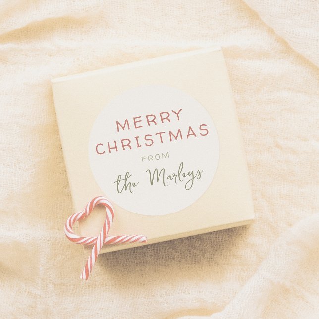 Adesivo Festivo Vermelho e Verde Férias de Natal (Criador carregado)