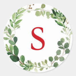 Adesivo Festivo Winter Greenery Monogramas Feriado Botânic