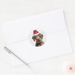 Adesivo Festivo Wirehaired Pointer Wown Art Natal