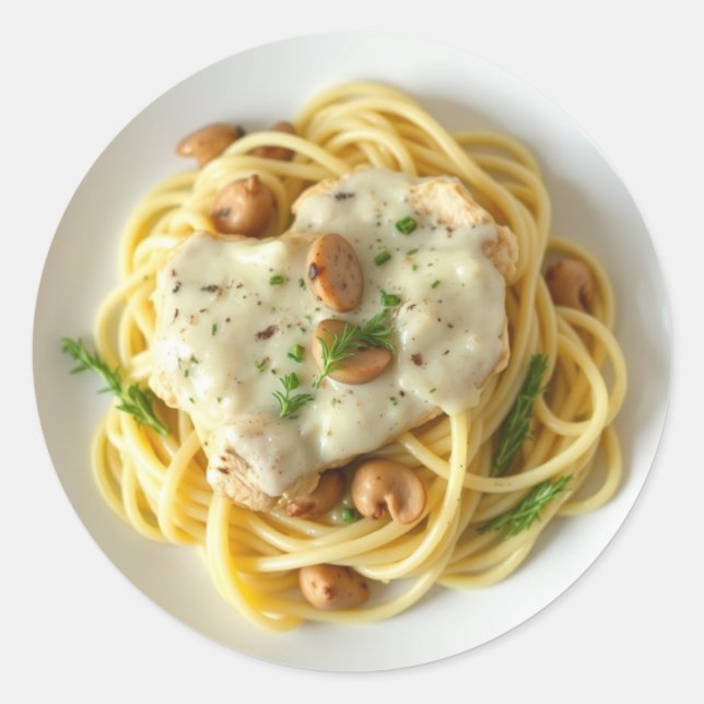 Adesivo Fettuccini Alfredo Funny Comida (Frente)