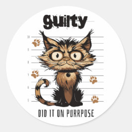 Adesivo Fez de propósito - gato engraçado