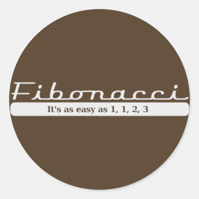 Adesivo fibonacci. É tão fácil quanto 1, 1, 2, 3 (Frente)
