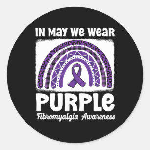 Adesivo Fibromialgia do Guerreiro Fibro-Arco-Íris Roxo