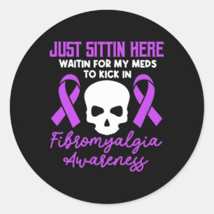 Adesivo Fibromialgia Sensibilização Fibro Guerreiro Roxo F