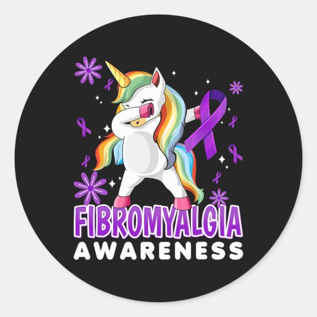 Adesivo Fibromialgia Unicórnio - Guerreiro Fibro (Frente)