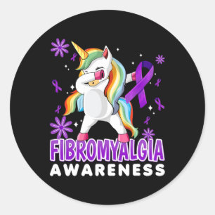 Adesivo Fibromialgia Unicórnio - Guerreiro Fibro