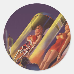 Adesivo Ficção científica do vintage, cientistas de Sci