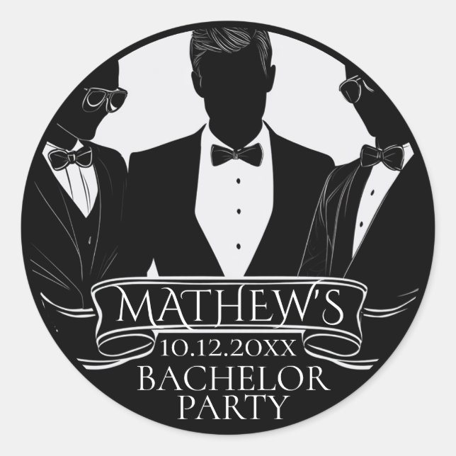 Adesivo Ficha de pôquer para festa de solteiro (Frente)