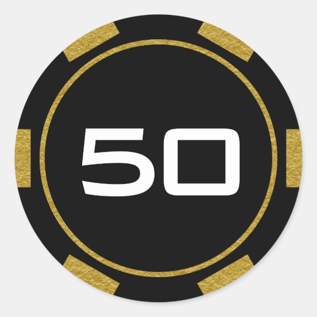 Adesivo Fichas de pôquer douradas e pretas Número de anive (Frente)
