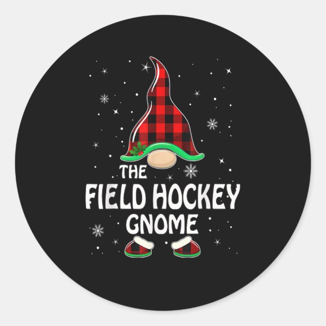Adesivo Field Hockey Gnome Buffalo Plaid Matching Family C (Frente)