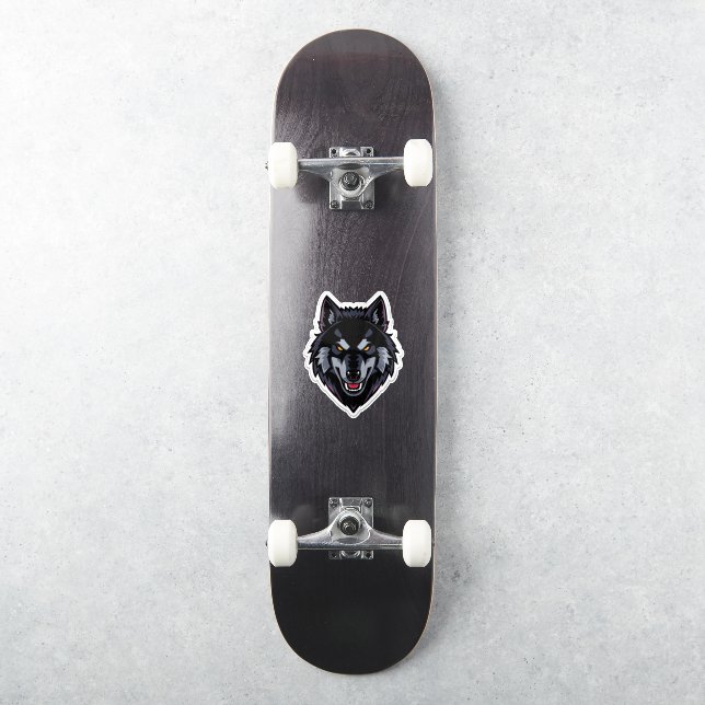 Adesivo Fierce Black Wolf with Red Eyes Sticker – Dark Got (Skate)