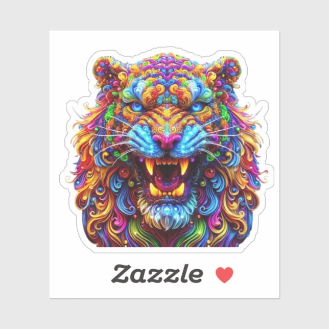 Adesivo Fierce Glower Tiger (Folha)