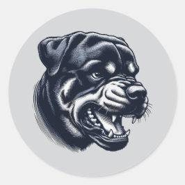 Adesivo Fierce Rottweiler Head – Monochrome