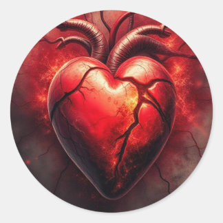 Adesivo Fiery Cracking Heart Sticker - Símbolo de Paixão