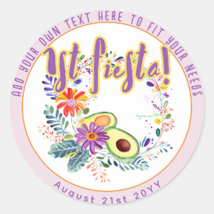 Adesivo FIESTA Abacate Rosa Flores Folkart Personalizado