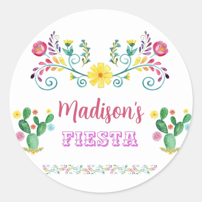 Adesivo Fiesta Birthday Stickers, Fiesta Party Stickers (Frente)
