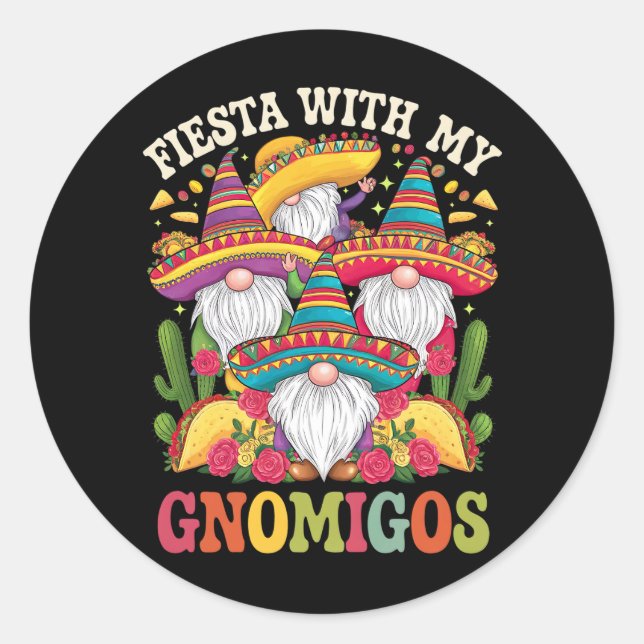 Adesivo Fiesta Com Meu Gnomigos Gnomos Cinco De Mayo (Frente)