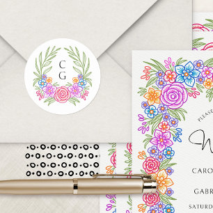 Adesivo Fiesta Flowers Casamento Mexicano