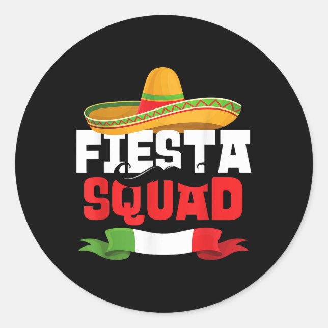 Adesivo Fiesta Squad Cuny Cinco De Mayo Mexicano Sombrero (Frente)
