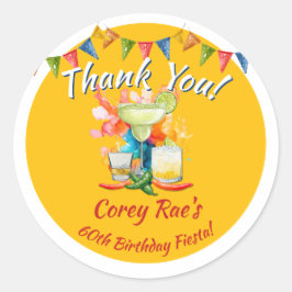 Adesivo Fiesta Theme Birthday Thank You - 60th Custom