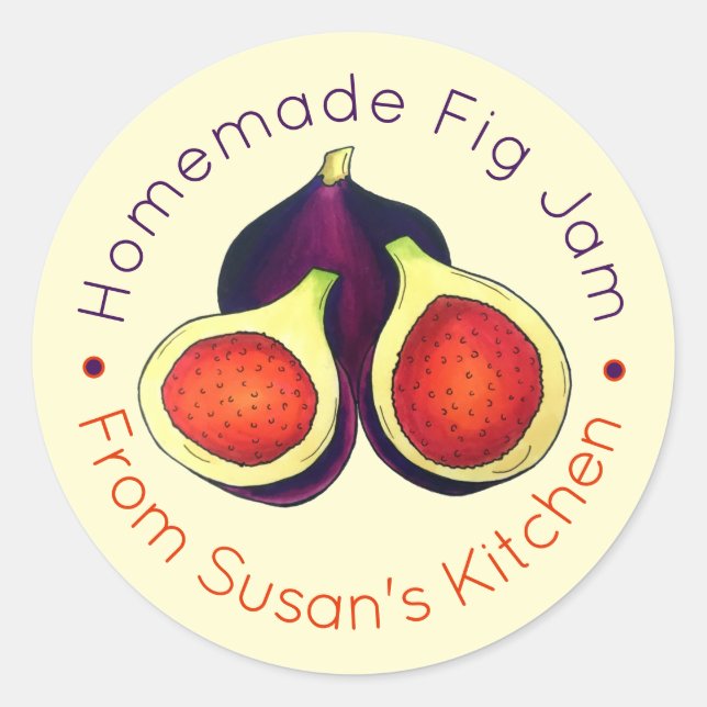 Adesivo Fig Jam Jelly, Homemade, Preserva Números Banidos  (Frente)