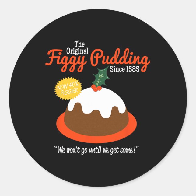 Adesivo Figgy Pudim Retro T Natal (Frente)