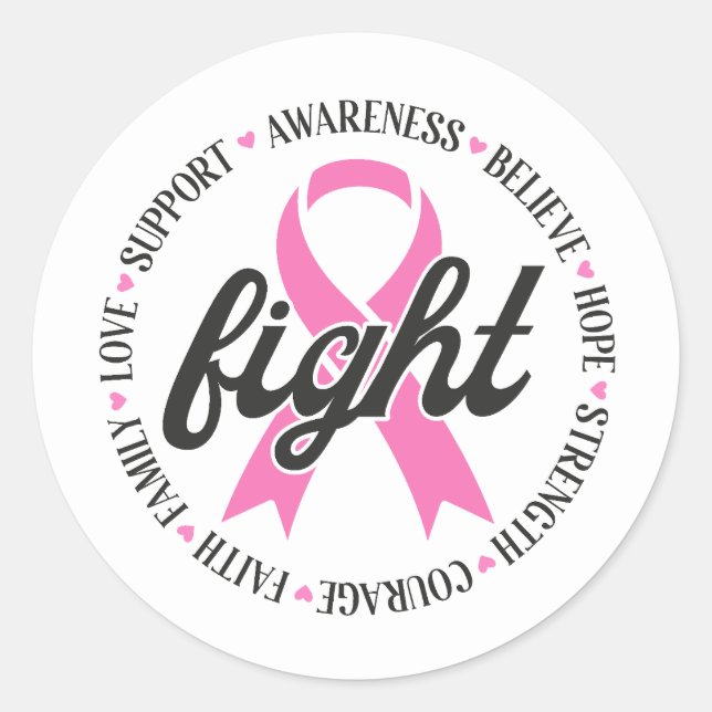 Adesivo Fight Breast Cancer Pink Ribbon Awareness (Frente)