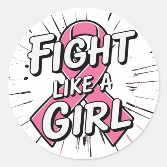 Adesivo Fight Like a Girl | Breast Cancer Awareness Design (Frente)