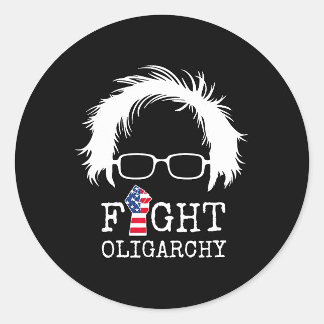 Adesivo Fight Oligarchy Sanders And Aoc Freedom Us Anti Tr (Frente)