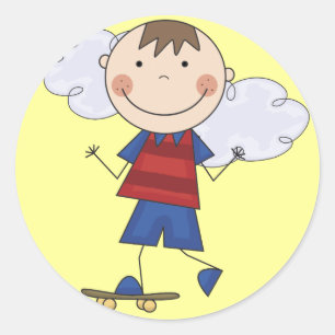 Adesivo Figura camiseta e presentes da vara do skater do