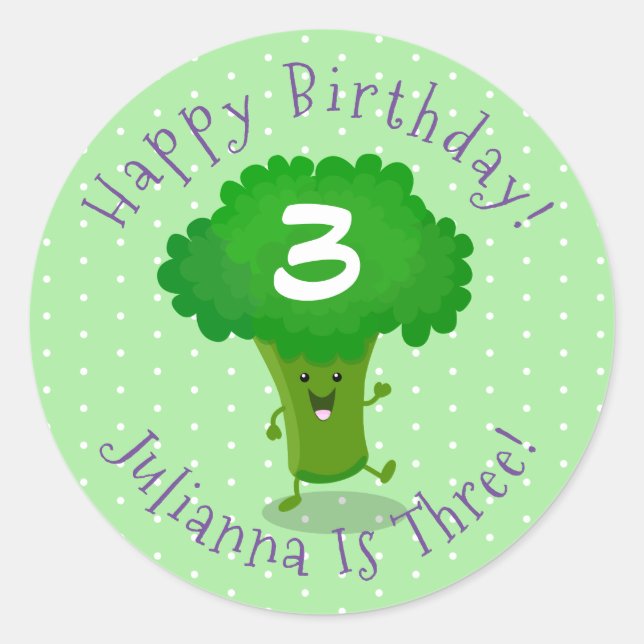 Adesivo Figura de desenho animado de brócolis dançante de  (Frente)