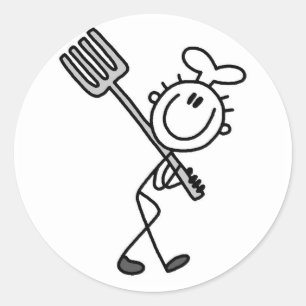 Adesivo Figura de palito de chef com garfo
