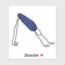 Adesivo Figura de palito praticando yoga Cachorro Olhando 