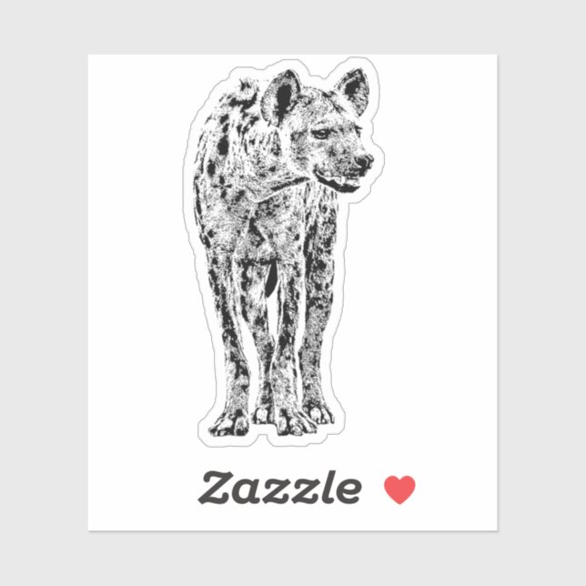 Adesivo Figura do Cheio Hiena Detectada (Folha)