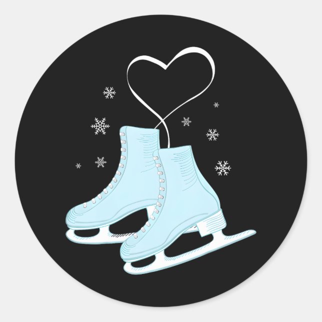 Adesivo Figura Ice Skating Heart Figure Skater Love (Frente)