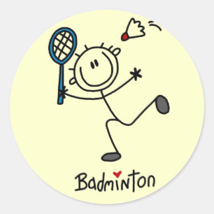 Adesivo Figura t-shirt e presentes da vara do Badminton