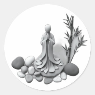 Adesivo Figura Zen com Bamboo e Pedras