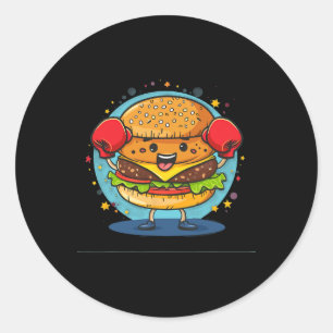 Adesivo Figurino De Burger Smash Com Luvas Engraçadas