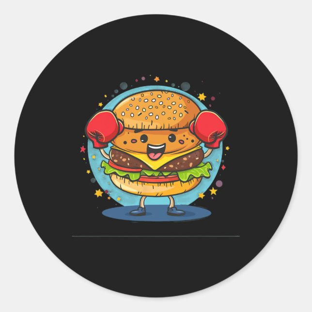 Adesivo Figurino De Burger Smash Com Luvas Engraçadas (Frente)
