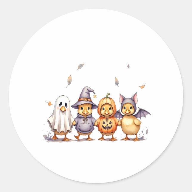 Adesivo Figurino de Ducklings Bonito de Halloween (Frente)