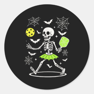 Adesivo Figurino de Halloween de Pickleball, Skelet de Est