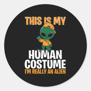 Adesivo Figurino de Halloween Esta é minha fantasia humana