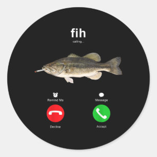 Adesivo Fih Chamando Peixe Fumante Meme Divertido de Pesca