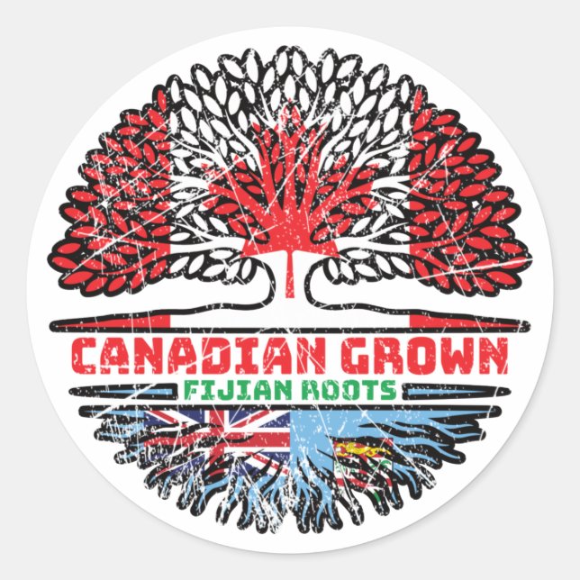 Adesivo Fiji Fijian Canada Tree Roots Flag (Frente)