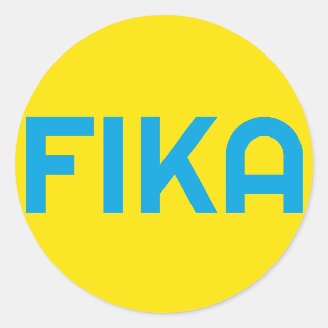 Adesivo FIKA Amarelo e Azul Negrito (Frente)