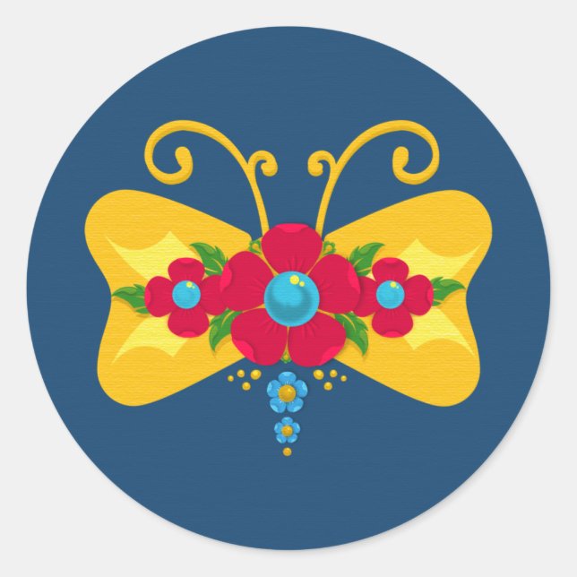 Adesivo Fileteado Filete Porteño Buenos Aires Borboleta (Frente)