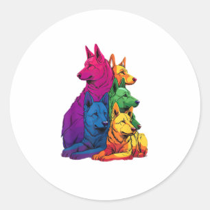 Adesivo Filha Colorida de German shepherd do Orgulho LGBT