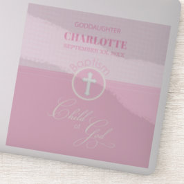 Adesivo Filha de Deus Personalizada do Batismo Rosa Crianç