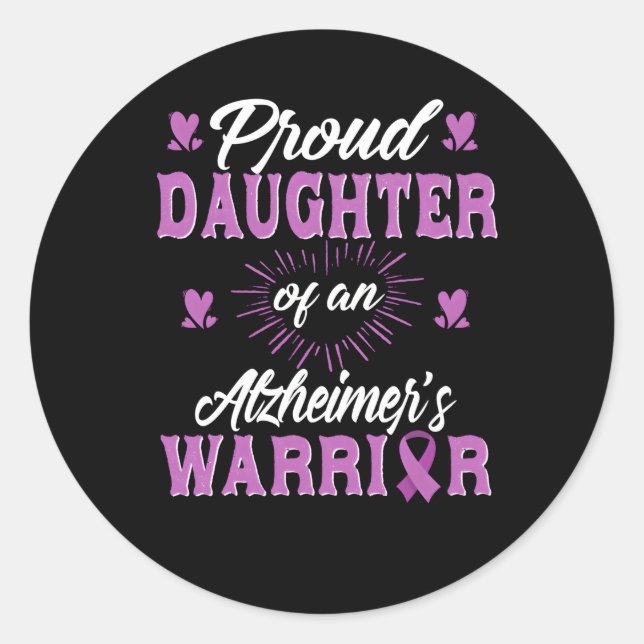 Adesivo Filha Orgulhosa Da Consciência Guerreira De Alzhei (Frente)